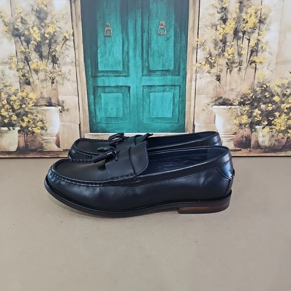 Cole Haan Men's Pinch‎ Slip-on Round Toe Loafer w/Tassle, Black SZ 8.5 W